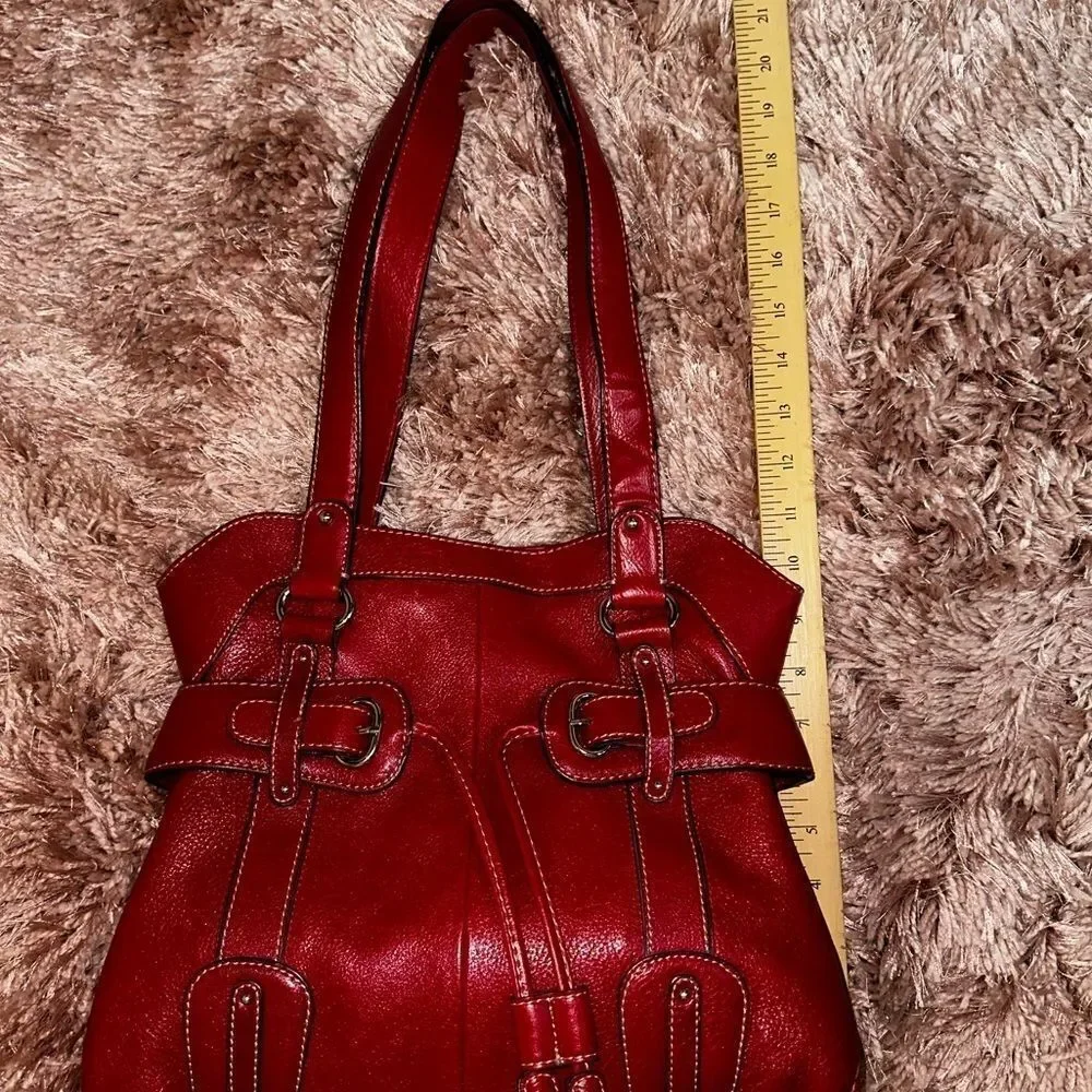 Pelle vintage red leather hobo
